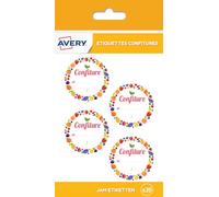 AVERY Pack of 20 Jam Labels Diameter 47.5 mm