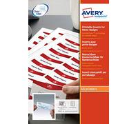 Avery Printable Inserts for Avery Badges 4836-M Compatible with Most Printers, Create and Customise Your own Personalised Name Badges (7527)
