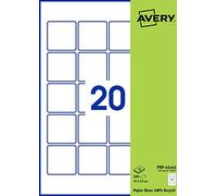 AVERY - Pack of 200 Square Self-Adhesive Labels, Recycled White Paper, Size 45X45 mm, Customizable and Printable Laser, Inkjet and Copier (PRP-45X45.Fr)