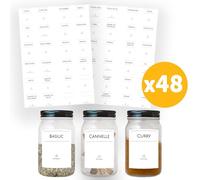 AVERY - Pack of 48 Ready-to-use Spice jar Labels, Minimalist, Rectangular Size 3.8cm x 4.5cm