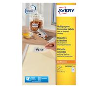 Avery Multipurpose Mini Removable Label 63.5x29.6mm 27 Per A4 Sheet White (Pack 675 Labels) L4737REV-25
