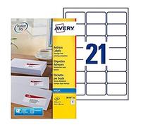 Avery - Pack of 840 Self-Adhesive Address Labels, Customizable and Printable, Format 63, 5 x 38, 1 mm, Inkjet Printing, (J8160-40)