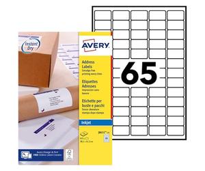 Avery - Pack of 975 Mini White Address Labels 38.1 x 21.2 mm Inkjet (J8651-15) Avery