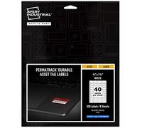 Avery PermaTrack White Asset Tag Labels, 3/4" x 1-1/2", 320 Labels (61525)