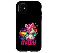 Avery Personalized Name Colorful Unicorn Women Girls Case for iPhone 11