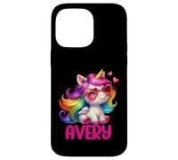 Avery Personalized Name Colorful Unicorn Women Girls Case for iPhone 14 Pro Max