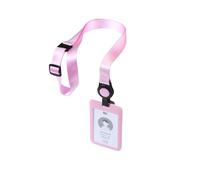 Avery Pink Adjustable Lanyard with Retractable Reel & Double Card Holder