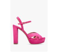 Avery Pink Suede Platform Heeled Sandals - Pink Suede / 38