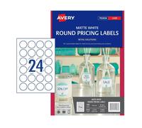 Avery Premium Round Laser Labels Removable Adhesive 40mm Pack Of 8 24 Sheet