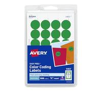 Avery Print/Write Self-Adhesive Removable Labels, 0.75 Inch Diameter, Green, 1008 per Pack (5463)
