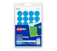 Avery Print/Write Self-Adhesive Removable Labels, 0.75 Inch Diameter, Light Blue, 1,008 per Pack (5461)