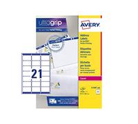 Avery Printable, Customisable Address Mailing Labels (Amazon FBA Barcode Labels), Laser Printers,21 Labels Per A4 Sheet, 10500 Labels, UltraGrip (L7160)