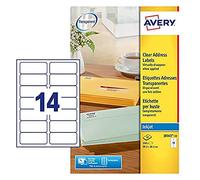 Avery Printable, Customisable Address Mailing Labels, Inkjet Printers, 14 Labels per A4 Sheet, 140 Labels, Quickdry (J8563), White