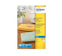 Avery Printable, Customisable Clear Address Mailing Labels, Inkjet Printers, 16 Labels Per A4 Sheet, 400 Labels, Quickdry (J8562), White,99.1 x 33.9