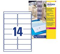 Avery Printable, customisable Clear Address Mailing Labels, Laser Printers, 14 Labels Per A4 Sheet, 350 labels, QuickPEEL (L7563)