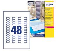 Avery Printable, Customisable Clear Mini Organising,Return Address Labels, Laser Labels, 48 Labels Per A4 Sheet, 1200 Labels, QuickPEEL (L7553-25), White