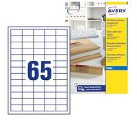 Avery Printable, Customisable Clear Mini Return Address Labels, Inkjet Printers, 65 Labels Per A4 Sheet, 1625 Labels, Quickdry (J8551),Transparent,38.1 x 21.2 mm