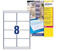 Avery Printable, Customisable Clear Parcel Shipping Labels, Laser Printers, 8 Labels Per A4 Sheet, 200 Labels, QuickPEEL (L7565), White