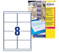 Avery Printable, Customisable Clear Parcel Shipping Labels, Laser Printers, 8 Labels Per A4 Sheet, 200 Labels, Quickpeel (L7565),
