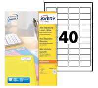 Avery Printable, Customisable Mini Organising Return Address Labels, Laser Printers, 40 Labels Per A4 Sheet, 4000 Labels, QuickPEEL (L7654), White,45.7 x 25.4mm