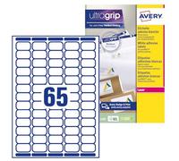 Avery Printable, Customisable Mini Organising Return Address Labels, Laser Printers, 65 Labels Per A4 Sheet, 6500 Labels, UltraGrip (L7651), White