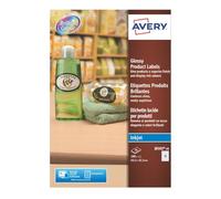 Avery Printable, Customisable Oval Glossy Labels, 18 Labels Per A4 Blank White Sheet, 10 Printer Sheets per Pack - J8102-10