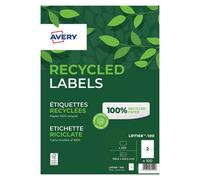 Avery Laser Labels Recycled 2 Per Sheet White (Pack of 200) LR7168-100