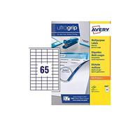 Avery Printable, Multi Purpose Labels, All Printers, 38.1 x 21.2 mm, White, 65 Labels per Sheet, 2,600 Blank Labels per Pack (3666-40)
