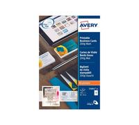 Avery Printable Single-Sided Business Cards 85 X 54 mm, 10 Cards Per A4 Sheet, White, Pack Of 250