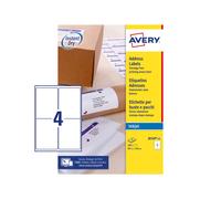 Avery Inkjet Address Label 99.1x139mm 4 Per A4 Sheet White (Pack 100 Labels) J8169-25
