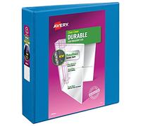 Avery(R) Durable View 3 Ring Binder, 2 Inch Slant Rings, 1 Pool Blue Binder (17837)