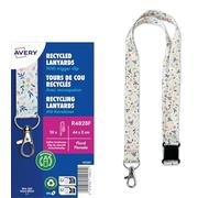 Avery Recycled Floral Pre-Printed Lanyard with 2cm Wide Carabiner (Pack 1) - R4828F-1
