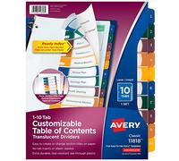 Avery Ready Index Translucent Table of Contents Dividers, 10-Tab Set (11818)
