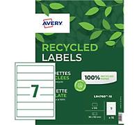 Avery Recycled Filing Labels LR4760-15, 38 x 192 mm 15 Sheets of 7 Labels