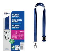 Avery Blue Recycled Lanyards with Trigger Clip - 10 Pack (4842B)