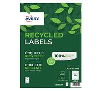 Avery Recycled LR7163-100 Address Labels, 99.1 x 38.1 mm, Permanent, 14 Labels Per Sheet, 1400 Labels Per Pack