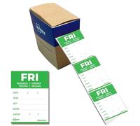 Avery Removable, Hand Writable, Detailed Food Day Labels, Strong Adhesive, 40 x 56 mm, Friday, Green, 500 Labels, Preprinted Design (DLDFRIREV-500)
