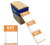Avery Removable, Hand Writable, Detailed Food Day Labels, Strong Adhesive, 40 x 56 mm, Saturday, Orange, 500 Labels, Preprinted Design (DLDSATREV-500)