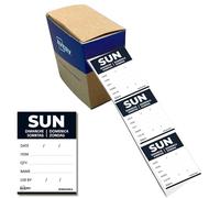 Avery Removable, Hand Writable, Detailed Food Day Labels, Strong Adhesive, 40 x 56 mm, Sunday, Black, 500 Labels, Preprinted Design (DLDSUNREV-500)