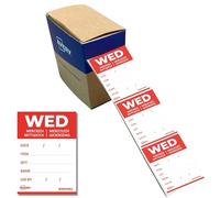 Avery Removable, Hand Writable, Detailed Food Day Labels, Strong Adhesive, 40 x 56 mm, Wednesday, Red, 500 Labels, Preprinted Design (DLDWEDREV-500)