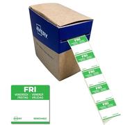 Avery Removable, Hand Writable, Food Day Labels, Friday, Strong Adhesive, 25 x 25 mm, Green, 1000 Labels, Preprinted Design (DLSFRIREV-1000)