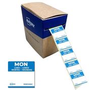 Avery Removable, Hand Writable, Food Day Labels, Monday, Strong Adhesive, 25 x 25 mm, Blue, 1000 Labels, Preprinted Design (DLSMONREV-1000)