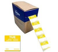 Avery Removable, Hand Writable, Food Day Labels, Tuesday, Strong Adhesive, 25 x 25 mm, Yellow, 1000 Labels, Preprinted Design (DLSTUEREV-1000)