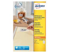 Avery Removable labels, Laser, removable, 99.1 x 42.3 mm