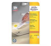 Avery Removable labels Laser removable 99.1 x 42.3 mm White Self-adhesive printer label A4 Paper Laser Universal
