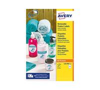 Avery Removable, Printable, Multi Purpose Circle Labels, Multi Surface, Ø 51 mm, White, 15 Labels per Sheet, 375 Blank Labels per Pack (L4853REV-25)
