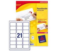 Avery Repositionable Address Labels Jam Free 21 per Sheet 63.5x38.1mm Ref L7960-100 [2100 Labels]