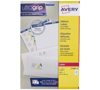 Self Adhesive Address Mailing Labels, Laser Printers, 21 Labels Per A4 Sheet, 210 Labels, UltraGrip (L7160-10), White