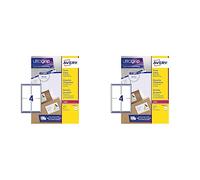 Avery Self Adhesive Address Mailing Labels, Laser Printers, 4 Labels Per A4 Sheet, 40 Labels, UltraGrip (L7169), White, 139 x 99.1mm (Pack of 2)