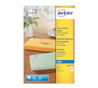 Avery J8563-25 Self-Adhesive Clear Address/Mailing Labels, 14 Labels Per A4 Sheet -Transparent